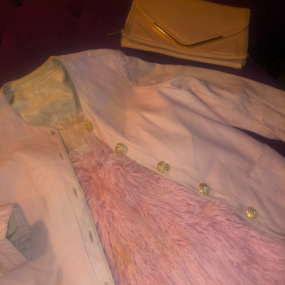 Soft Pink Leather Jacket